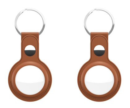 Akcesoria GSM i GPS KeyBudz AirTag Keyring skórzane etui do AirTag tan 2 sztuki IEOKBAT2BR